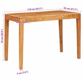 Dining Table Brown 110 x 55 x 76 cm Solid Acacia Wood 42003314