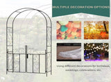 Outdoor Garden with Double Gates, Metal Garden Arbor for Climbing Plants, Roses, Vines, Wedding T3398P318831