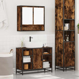 2 Piece Bathroom Furniture Set Smoked Oak Engineered Wood 3300942