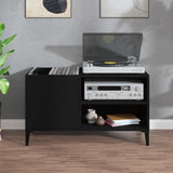 Record Cabinet Black Engineered wood, metal Medium Record Cabinet 831950
