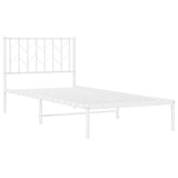 Metal Bed Frame without Mattress with Headboard White 90x200cm 374479