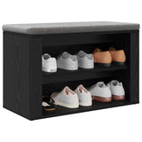Shoe Rack with Shelf Black oak 75 x 35 x 45 cm Engineered wood 881017