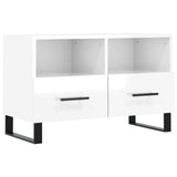 TV Cabinet High Gloss White 80x36x50 cm Engineered Wood 828998