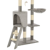170578 Cat Tree with Sisal Scratching Posts 138 cm Grey