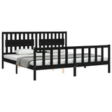 Bed Frame without Mattress Black 200x200 cm Solid Wood Pine 3192450