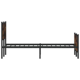 Metal Bed Frame without Mattress Smoked Oak 140x190 cm 3301351