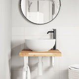 Basin Shelf Wall Mounted Steel and Solid Wood Acacia 3302766