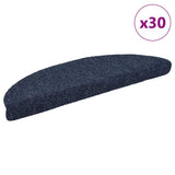 Stair Mats Self-adhesive 30 pcs 56x17x3 cm Blue Half Round 3365684
