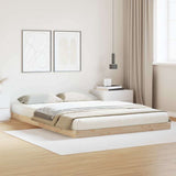 Floor Bed Frame Natural 140 x 220 cm Solid Pine Wood 869752