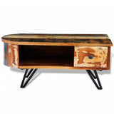 Coffee Table with Iron Pin Legs Solid Reclaimed Wood 241642