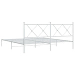 Metal Bed Frame without Mattress with Headboard White 180x200cm 376555