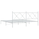 Metal Bed Frame without Mattress with Headboard White 180x200cm 376555