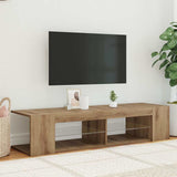 TV Cabinet with LED Lights Artisan Oak 135x39x30 cm Engineered Wood 856324