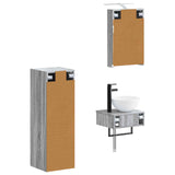 Bathroom Cabinet Set 4 pcs Grey Sonoma 40 x 10.5 x 60.5 cm 3407364