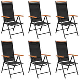 Dining Set Black Powder-coated aluminium, Textilene, WPC Medium 3070629