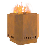 Smokeless Fire Pit Rusty 48 x 48 x 51 cm Weathering Steel 858977