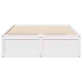 Bed Frame without Mattress White 135x190 cm Double Solid Wood Pine 3282385