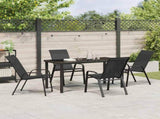 Garden Dining Set 5 pcs Black Powder-coated Steel 3379116