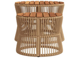 Garden Side Tables 2 pcs with Wooden Top Beige Poly Rattan 366293