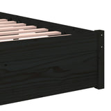 Bed Frame without Mattress Black Solid Wood 75x190 cm Small Single 814913