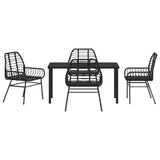 Garden Dining Set 5 pcs Black Poly Rattan 3380843
