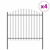Garden Fence Grey 680 x 150 cm Powder-Coated Steel 3360109