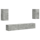 TV Cabinet Set Wall-mounted 5 pcs Concrete Grey Engineered Wood 3409072