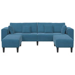 Velvet Sofa with Cushion 3 pcs Blue 208 cm Velvet 3335171