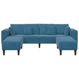 Velvet Sofa with Cushion 3 pcs Blue 208 cm Velvet 3335171