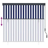 Roller Blind Blue and White 180 x 250 cm Fabric and Aluminum 362081