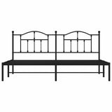Metal Bed Frame without Mattress with Headboard Black 200x200cm 353446