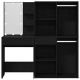 LED Dressing Table Set with Drawer Black Oak 140 x 40 x 140 cm 3333044