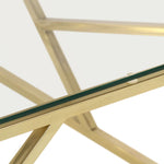 ZNTS Coffee Table Gold Stainless Steel and Tempered Glass 349954
