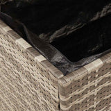 Garden Storage Box Grey 220x50x54 cm Poly Rattan Acacia Wood 365959