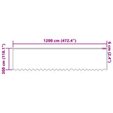 Lace Curtain with Curtains White 1200 x 300 cm Polyester 4107981