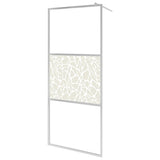 Walk-in Shower Wall with Shelf Chrome 115x195 cm ESG Glass&Aluminium 3185506