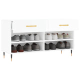 Shoe Bench High Gloss White 102x35x55 cm Engineered Wood 829718