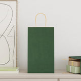 Paper Bags 250 pcs with Handles Green 21x11x36 cm 4101729