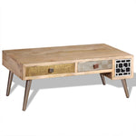 ZNTS Coffee Table with Drawers Solid Mango Wood 105x55x41 cm 244016