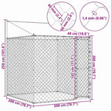 Dog Cage with Roof Silver 200 x 200 x 258 cm Steel and PE 42009131