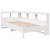Bookcase Bed without Mattress White 75x190 cm Solid Wood Pine 3324446