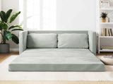 Folding Sofa Bed Light Grey 122 x 70 x 60 cm Velvet 42030479