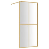 Walk-in Shower Wall with Clear ESG Glass Gold 90x195 cm 154945