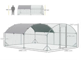 Walk In Chicken Run Galvanised Chicken Coop Hen Poultry House Cage Pet Playpen Garden with T3398P425331