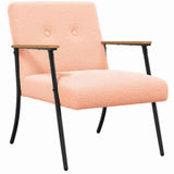 Armchair Pink 59 x 75 x 78 cm Curly Wool-like Fabric 42017700