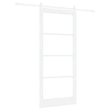 Sliding Door ORKDAL White 93 x 211 cm Solid Pine Wood and Glass 3331926
