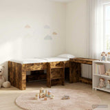 Kids'High Bed Frame with Desk 2 pcs Smoked Oak Engineered Wood 3423458