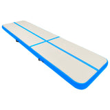 ZNTS Inflatable Gymnastics Mat with Pump 700x100x15 cm PVC Blue 92671