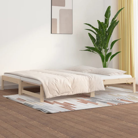 ZNTS Pull-out Day Bed without Mattress 2x cm Solid Wood Pine 820437