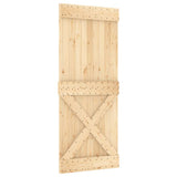 Sliding Door with Hardware Set 85x210 cm Solid Wood Pine 3332786